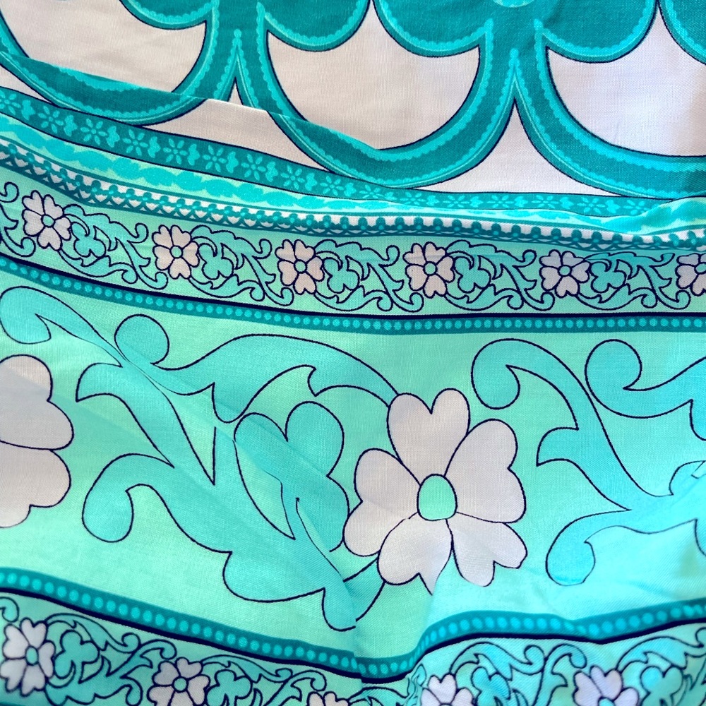 Beautiful Boho teal cotton kimono - Picture 5 of 6